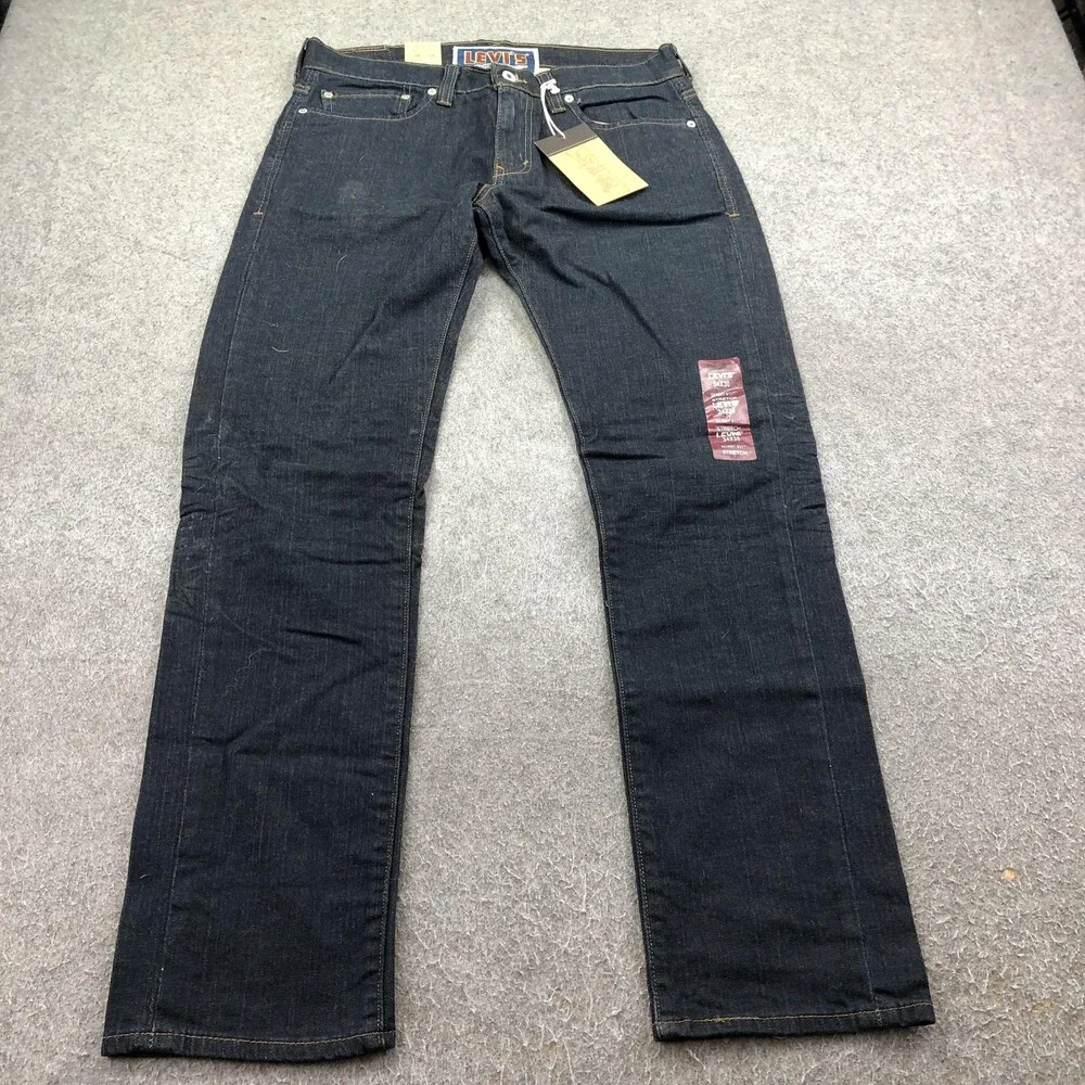Levis 511 Jeans Mens 34x32 Blue Dark Wash Skinny Extra Slim Stretch Denim Pants